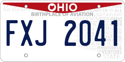 OH license plate FXJ2041
