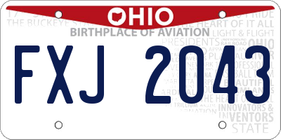 OH license plate FXJ2043