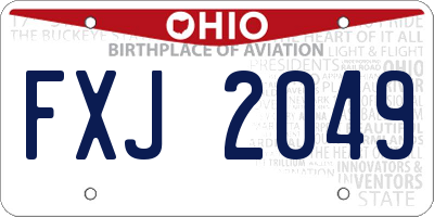 OH license plate FXJ2049