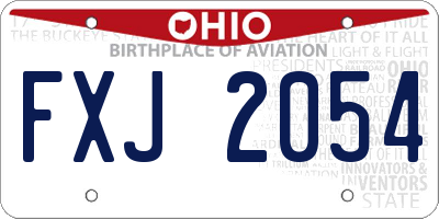 OH license plate FXJ2054