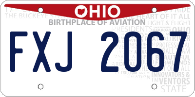 OH license plate FXJ2067
