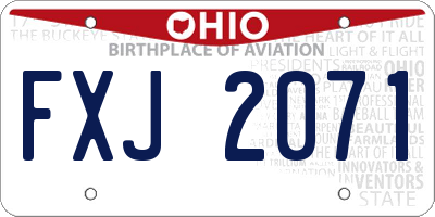 OH license plate FXJ2071