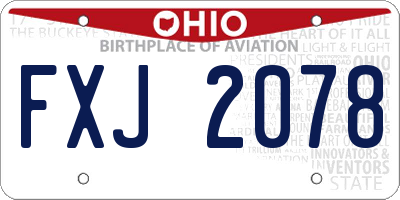 OH license plate FXJ2078