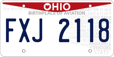 OH license plate FXJ2118