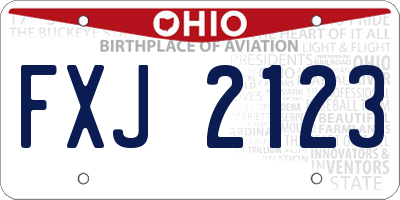 OH license plate FXJ2123
