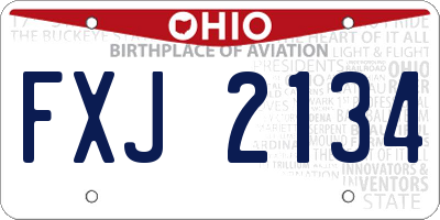 OH license plate FXJ2134