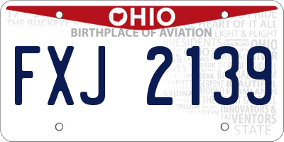 OH license plate FXJ2139