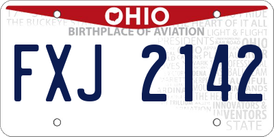 OH license plate FXJ2142
