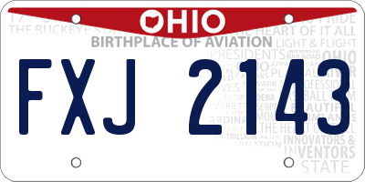 OH license plate FXJ2143