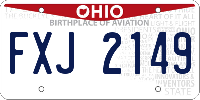 OH license plate FXJ2149
