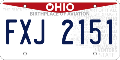 OH license plate FXJ2151