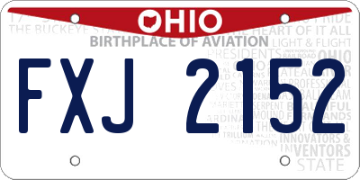 OH license plate FXJ2152