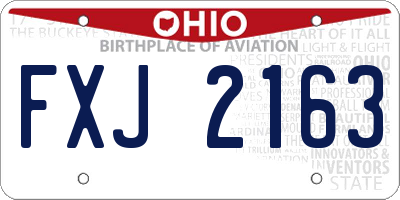 OH license plate FXJ2163