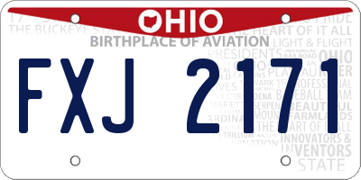 OH license plate FXJ2171