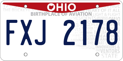 OH license plate FXJ2178
