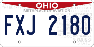 OH license plate FXJ2180