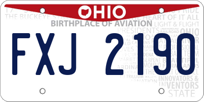 OH license plate FXJ2190