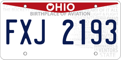 OH license plate FXJ2193