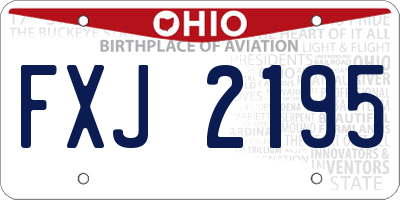 OH license plate FXJ2195