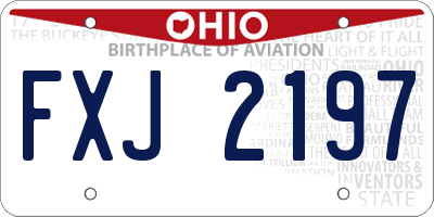 OH license plate FXJ2197