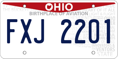 OH license plate FXJ2201
