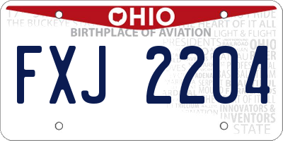 OH license plate FXJ2204