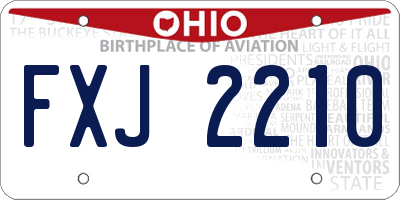 OH license plate FXJ2210