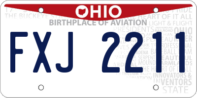 OH license plate FXJ2211