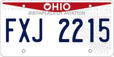 OH license plate FXJ2215