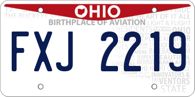 OH license plate FXJ2219