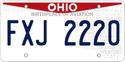 OH license plate FXJ2220