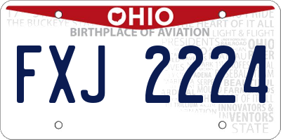 OH license plate FXJ2224