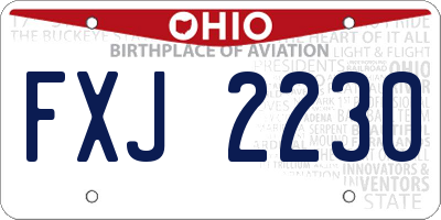 OH license plate FXJ2230