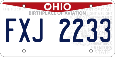 OH license plate FXJ2233