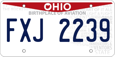 OH license plate FXJ2239