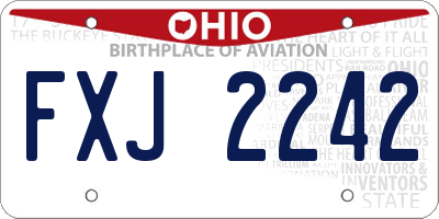 OH license plate FXJ2242