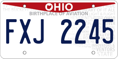 OH license plate FXJ2245