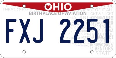 OH license plate FXJ2251