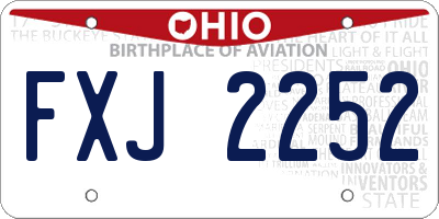 OH license plate FXJ2252