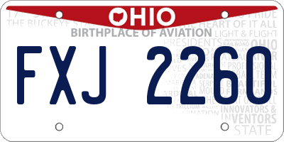 OH license plate FXJ2260