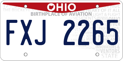 OH license plate FXJ2265