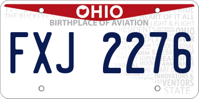 OH license plate FXJ2276