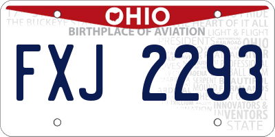 OH license plate FXJ2293
