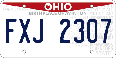 OH license plate FXJ2307