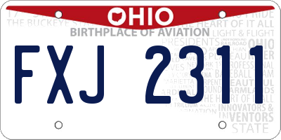 OH license plate FXJ2311