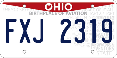 OH license plate FXJ2319