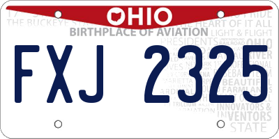 OH license plate FXJ2325