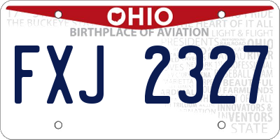 OH license plate FXJ2327