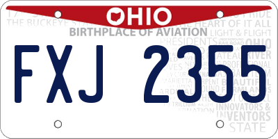 OH license plate FXJ2355