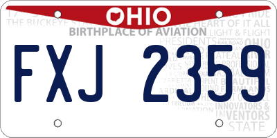 OH license plate FXJ2359